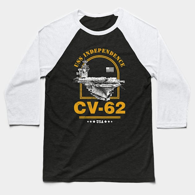 Independence Aircraft Carrier Baseball T-Shirt by rycotokyo81